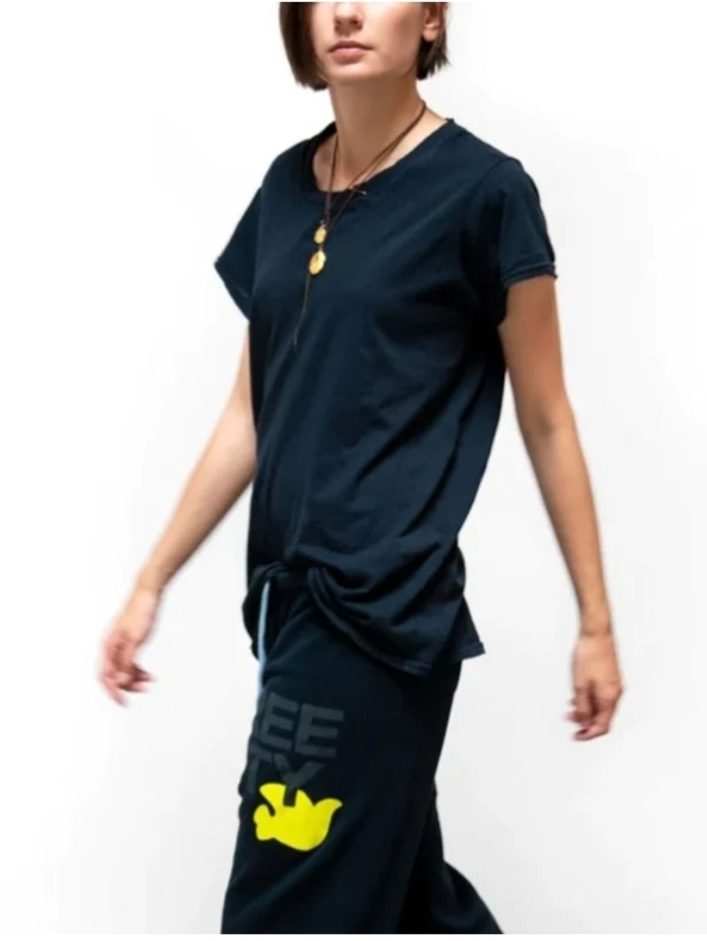 Freecity Golden Line Tee Deepspace (Black) Unisex Size Medium